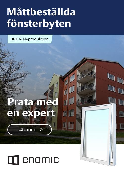 Måttbeställda fönsterbyten till bostadsrättsföreningar och företag - Banner Enomic