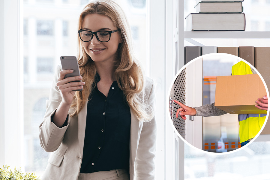 porttelefon kopplad till mobil på jobbet